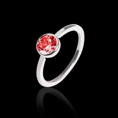 Bague solitaire rubis or rose Cristina